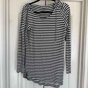 Soma Black and White Striped Hoodie